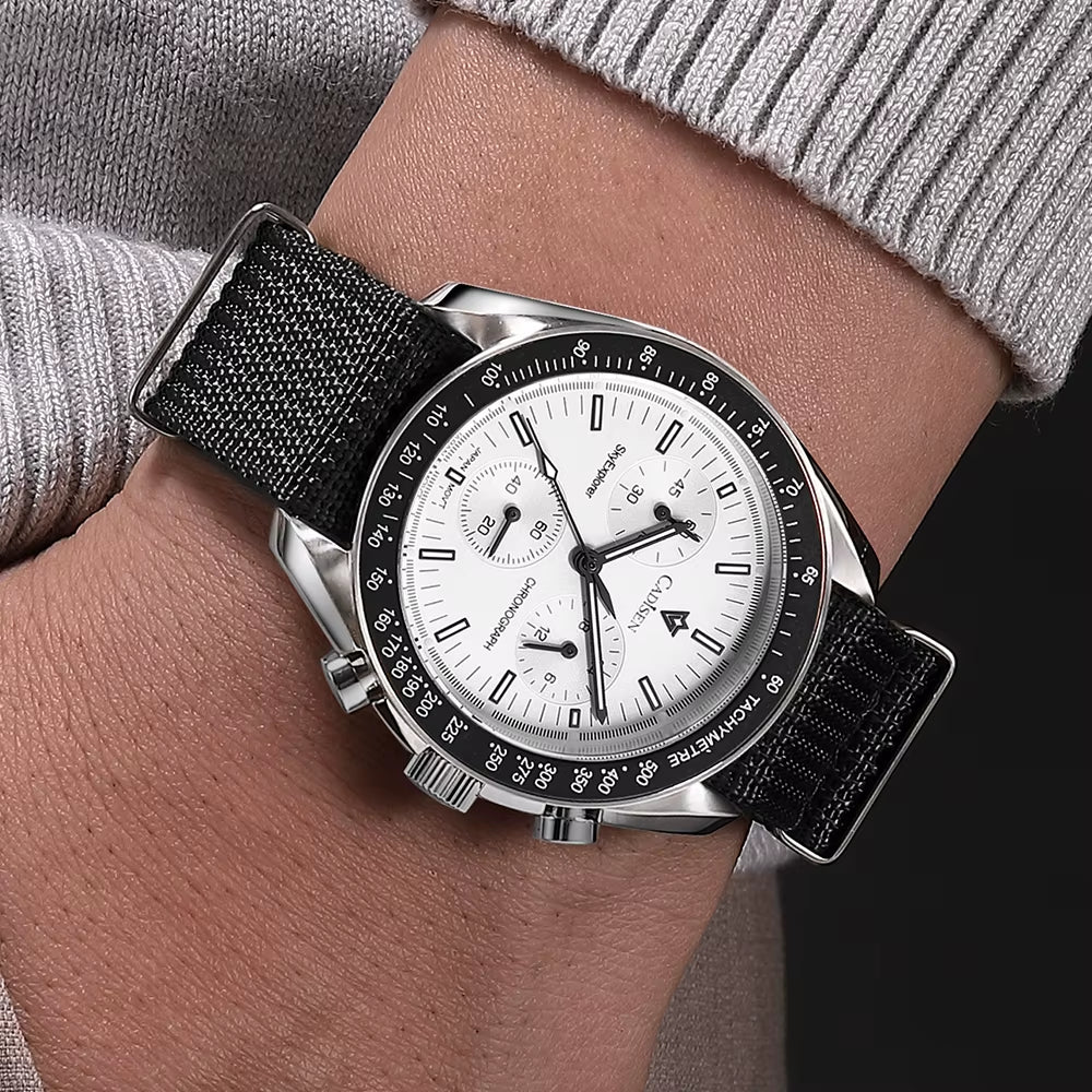 New Men'S Watches Luxury Quartz Wrist Watch for Men Sapphire AR Coated Crystal Canvas VK68 Speed Chronograph Automatic