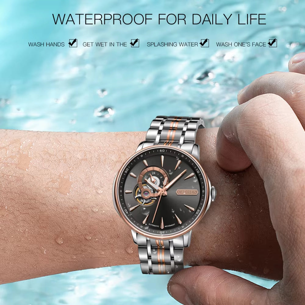 for Mens Watches Male Automatic Self-Wind Stainless Steel 5Atm Waterproof Business Nh39 Mechanical Movement Wristwatch