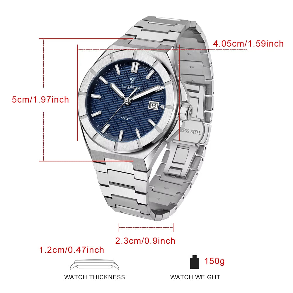 New Mens Watches Business Automatic Watch Men Japan NH35A Mechanical 40MM AR Sapphire 100M Waterproof Wristwatch